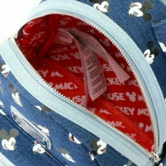 Mickey Mouse Denim Mini Backpack Disney & Loungefly & Mickey Keychain New Sealed main image 11
